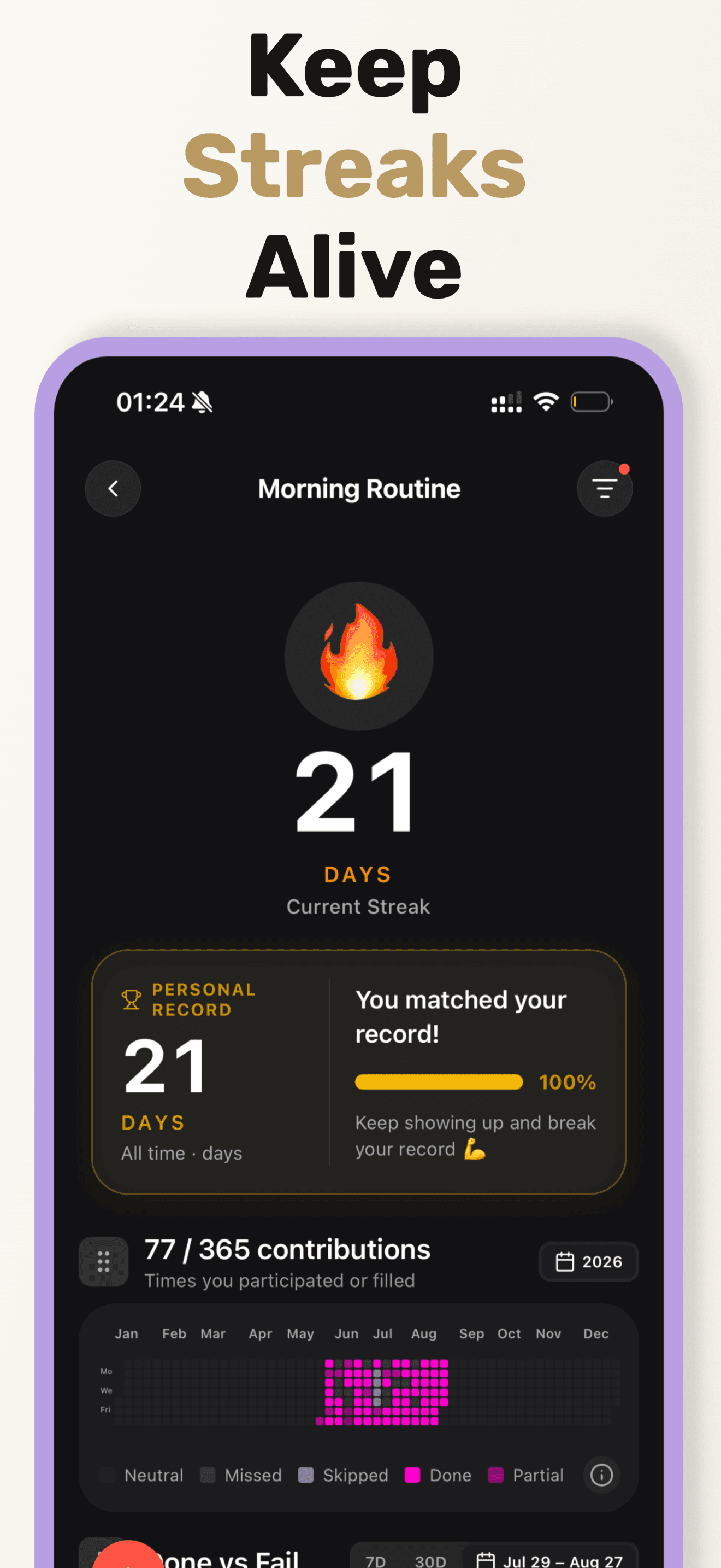 Don't break the chain streak tracker