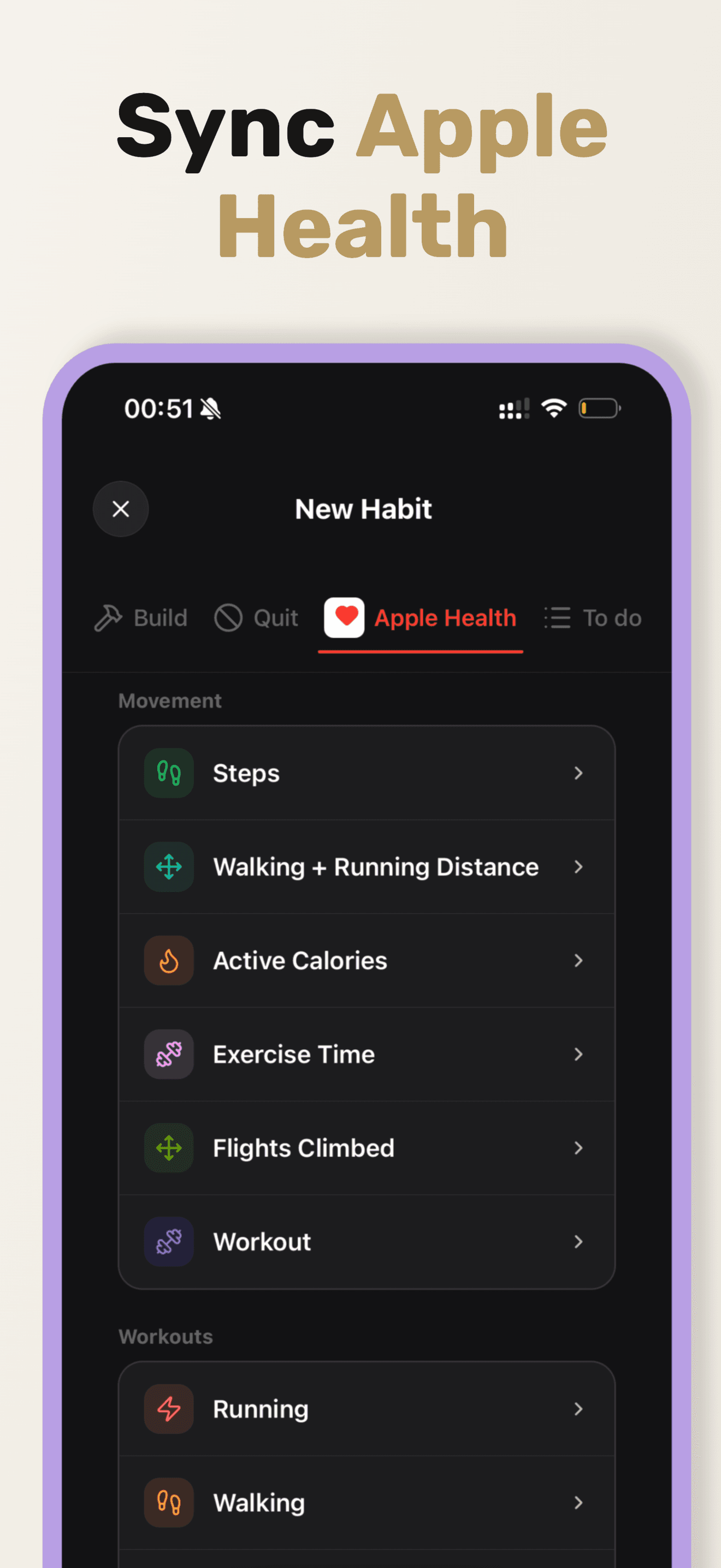 Apple Health habit tracker on this device